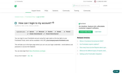 How can I login to my account? : Freshdesk