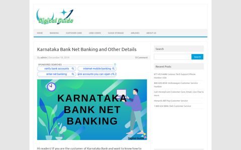 Karnataka Bank Net Banking and Other Details - Digital Guide