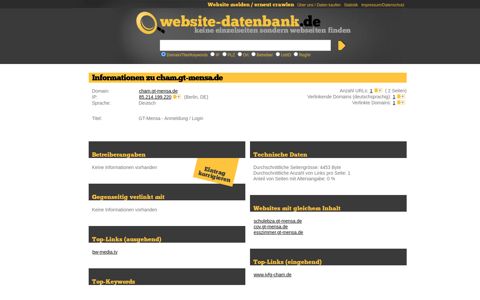 Infos zu cham.gt-mensa.de (GT-Mensa - Anmeldung / Login)