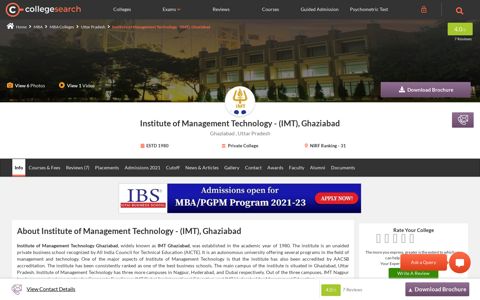 IMT Ghaziabad - Fees, Placements, Courses, Ranking, Cutoff ...