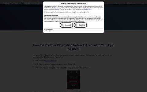 How to link your PSN Fortnite name to an Epic Account