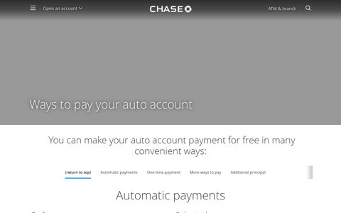 Ways to pay | Auto Loans | Chase - Chase Bank