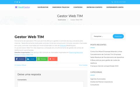 Gestor Web TIM | VocêGestor