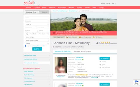 Kannada Hindu Matrimonials - Shaadi.com