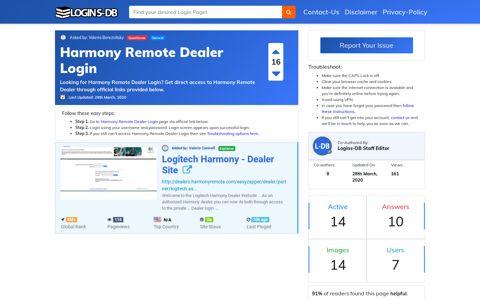 Harmony Remote Dealer Login - Logins-DB