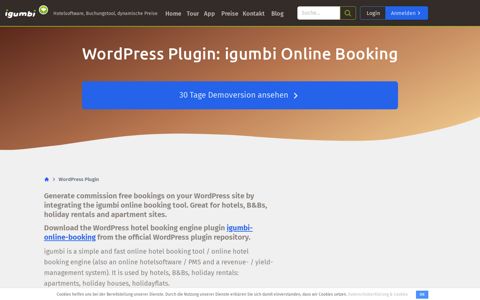 WordPress Plugin: igumbi Online Booking