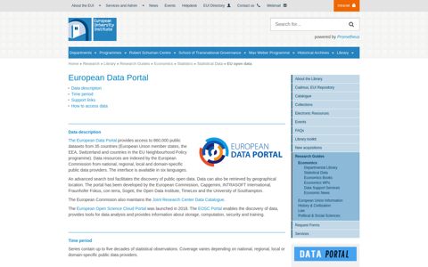 European Data Portal • European University Institute
