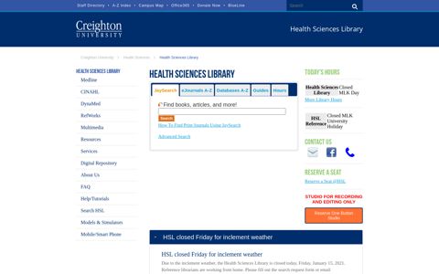 Health Sciences Library - Creighton University