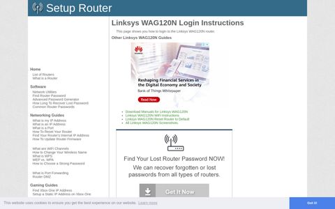 How to Login to the Linksys WAG120N - SetupRouter