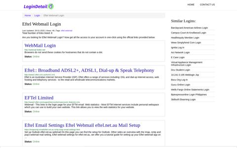 Eftel Webmail Login WebMail Login - http://webmail.fedtel.net/