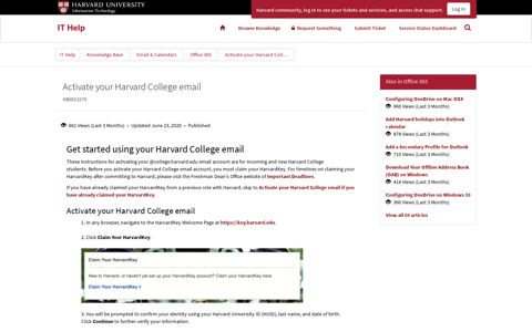Activate your Harvard College email - IT Help - login with ...