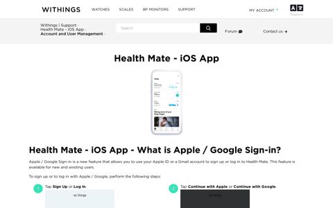Health Mate - iOS App - What is Apple / Google Sign-in ...