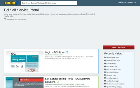 Eci Self Service Portal - Loginii.com