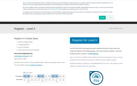 Register - Level II - SASB FSA Credential