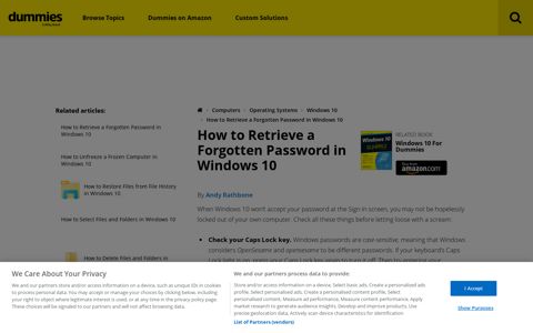 How to Retrieve a Forgotten Password in Windows 10 ...
