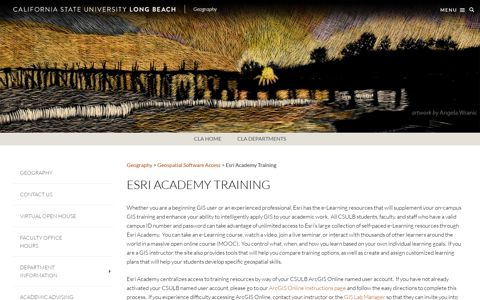 Esri Academy Training – Geography - College of Liberal Arts