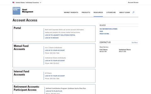 Account Access - Goldman Sachs Asset Management