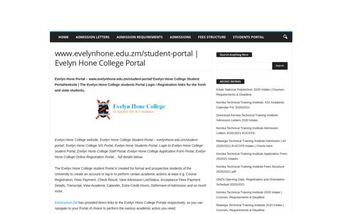 www.evelynhone.edu.zm/student-portal | Evelyn Hone ...