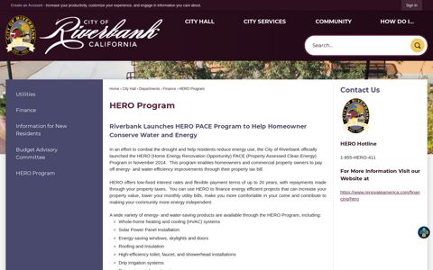 HERO Program | Riverbank, CA - Official Website