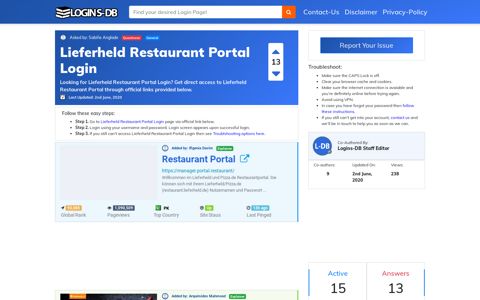 Lieferheld Restaurant Portal Login - Logins-DB