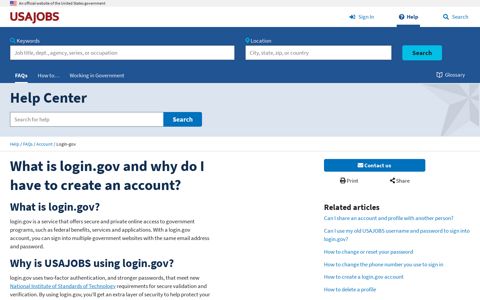 What is login.gov and why do I have ... - USAJOBS Help Center