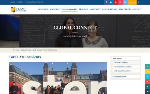 For FLAME Students - Global Connect | FLAME University