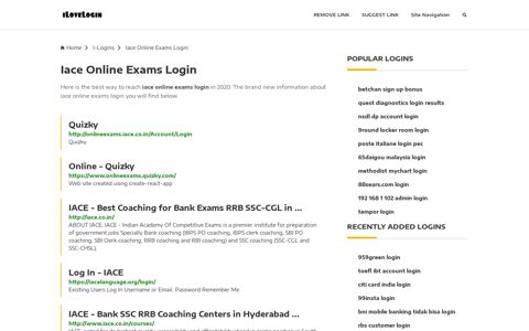 Iace Online Exams Login ❤️ One Click Access