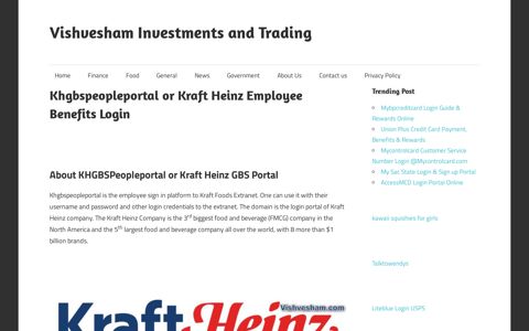 Khgbspeopleportal: Kraft Heinz Employee Benefits Login