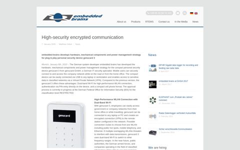 High-security encrypted communication | embedded brains ...