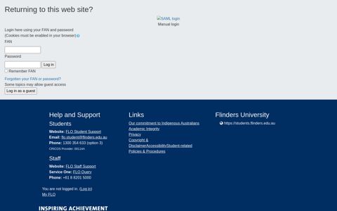 Log in to the site - Flinders Learning Online