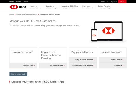 Manage your HSBC Credit Card online - HSBC Bank USA