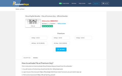 File.al PayPal Reseller - File.al Premium Key