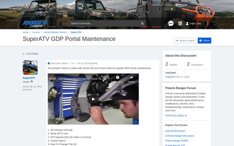SuperATV GDP Portal Maintenance | Polaris Ranger Forum