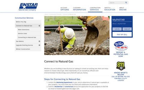 Connect to Natural Gas | ENSTAR Natural Gas