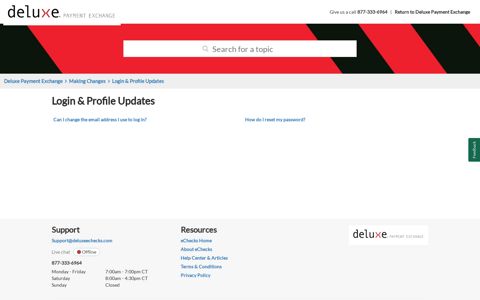 Login & Profile Updates – Deluxe Payment Exchange