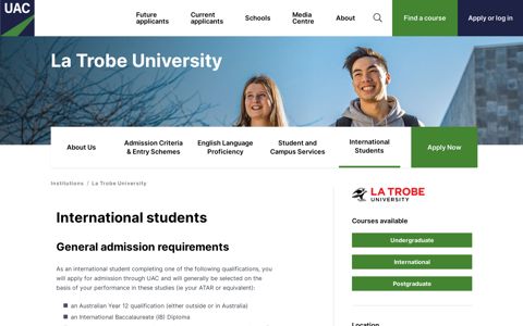 International students – La Trobe University - UAC