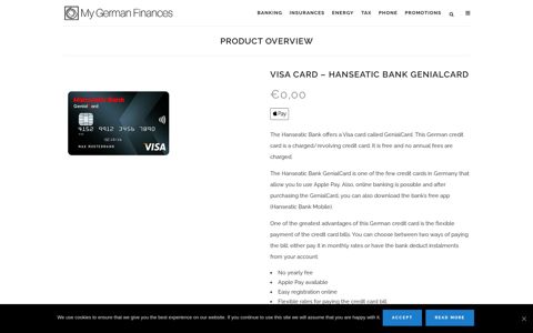 VISA Card – Hanseatic Bank GenialCard - My German Finances