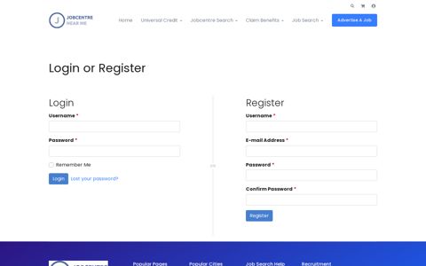 Login or Register - Jobcentre