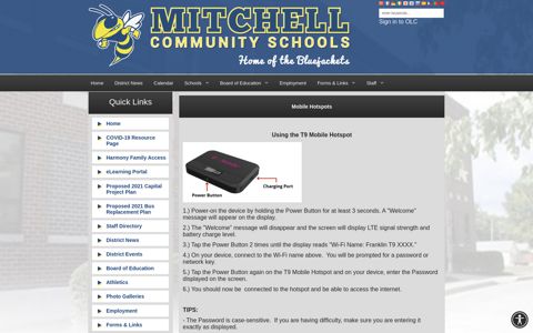 Mobile Hotspots - Mitchell Community Schools Central Office