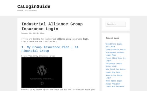 Industrial Alliance Group Insurance Login - CaLoginGuide