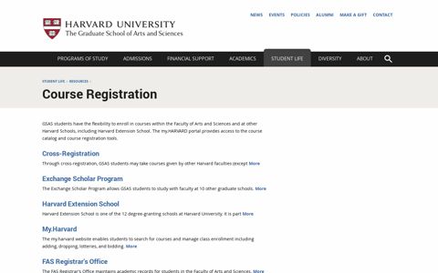 Course Registration | Harvard University - The Graduate ...