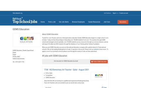 Jobs with GEMS Education - TopSchoolJobs