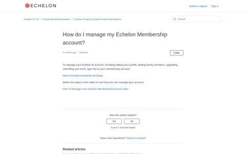 How do I manage my Echelon Membership account ...