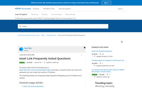 Intuit Link Frequently Asked Questions - Intuit Accountants ...