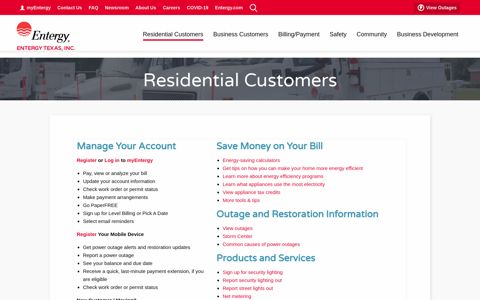 Residential Customers | Entergy Texas | We Power Life