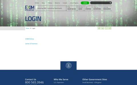 Login - EXIM Bank