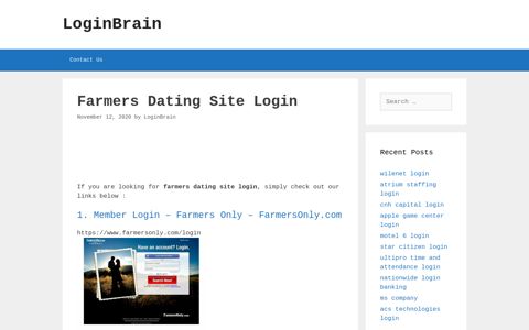 Farmers Dating Site Member Login - Farmers Only ...