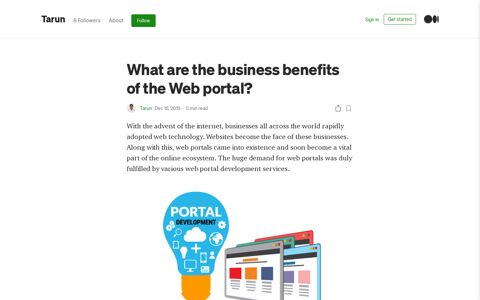 What are the business benefits of the Web portal? | by Tarun ...