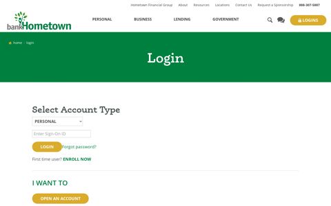 Online Account Login | bankHometown - Hometown Bank