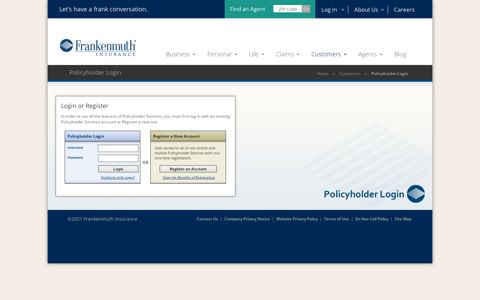 Policyholder Login - Frankenmuth Insurance